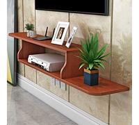 ZFGOJNBH Centro Multimedia Flotante de Madera con Espacio de Almacenamiento Abierto, Mueble de TV de Pared con Estante y Organizador de Cables, Color Natural, 100 cm/39,37"/Teca, 100 cm/39,37"