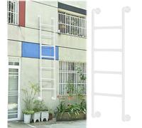 ZFGOJNBH Escalera de Salida para Ventana de sótano - 1 m, 1,25 m, 1,3 m, 1,4 m, 1,45 m, 1,5 m, para ático, litera, de Metal Blanco, de Hierro, extralarga (250 cm/98 Pulgadas)