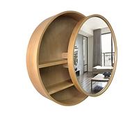 ZFGOJNBH Espejo Colgante Redondo con función de Almacenamiento para baño, Dormitorio, Sala de Estar, Entrada, Armario con Espejo Redondo Moderno