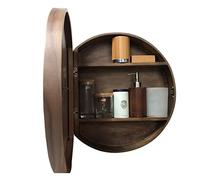 ZFGOJNBH Espejo de baño Circular Iluminado con Estante de 50/60/70 cm, Espejo cosmético y botiquín, Espejo de tocador de Pared