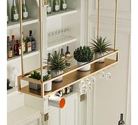 ZFGOJNBH Estante Colgante para Barra de Techo, Estante Colgante para Vino, Estante para Plantas y Copas de Vino, Soporte para exhibición de Copas de champán, estantes Ajustables para Botellas de Vino