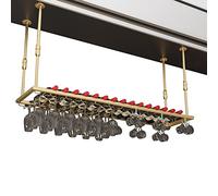 ZFGOJNBH Estante Colgante para Barra de Techo, Estante para Colgar vinos, Soporte Dorado para Copas de Vino Debajo del gabinete, estantes de Metal para Botellas de Vino, estantes de Almacenamiento de