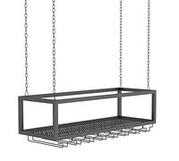 ZFGOJNBH Estante Colgante para Botellas de Vino, Estante Flotante para Barra, Soporte para Botellas de Vino para Colgar en el Techo, estantes para Copas de champán, estantes para decoración del hogar