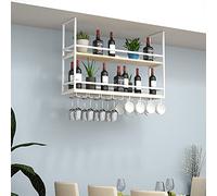 ZFGOJNBH Estante De Almacenamiento Colgante Rústico, Estante De Techo De Madera Maciza De Hierro, Portabotellas De Vino Suspendido, Adecuado para Restaurantes/Bares/Soporte De Flores Decorativo De Te