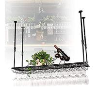 ZFGOJNBH Estante De Techo, Altura Ajustable, Portavasos para Copas, Portabotellas De Vino De Hierro, Estante De Exhibición para Vino, Estante De Almacenamiento, para Bares, Restaurantes Y Cocinas (S