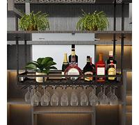 ZFGOJNBH Estante De Techo De Metal, Altura Ajustable, Portavasos para Copas, Portabotellas De Vino, Estante De Exhibición para Vino, Estante De Almacenamiento, para Bares, Restaurantes Y Cocinas (Si