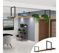 ZFGOJNBH Estante de Techo: Estante para vinos para Colgar en el Techo, Estante de Almacenamiento de Madera Maciza de Hierro Forjado, Soporte de exhibición Interior montado en la Pared, Estante Decora