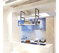 ZFGOJNBH Estante de Techo: Estante para vinos para Colgar en el Techo, Estante de Almacenamiento de Metal suspendido en el Techo, Estante de exhibición Multifuncional de Madera de Hierro Forjado, SOP