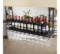 ZFGOJNBH Estante De Techo Industrial, Altura Ajustable, Soporte para Copas De Copa, Soporte para Botellas De Vino, Adecuado para Restaurantes/Bares/Soporte Decorativo De Techo para El Hogar (Color: A