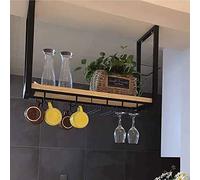 ZFGOJNBH Estante de Techo: Soporte para Copas de Vino para Colgar en el Techo, Estante de Almacenamiento en Maceta de Madera Maciza montado en la Pared Estantes de Almacenamiento montados en el Techo