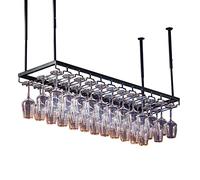 ZFGOJNBH Estante de Vino de Techo Colgante de Hierro para Vino, Estante de Pared para Copas de Vino al revés, Estante de Almacenamiento Decorativo para Bares, hogares, restaurantes, cocinas, Color ne