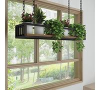 ZFGOJNBH Estante Flotante Colgante para Vino, Estante para Botellas/Libros de Madera Maciza para Techo, estantes Colgantes de Estilo Americano, Soporte para Plantas de Hierro Forjado Colgante (tamaño