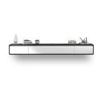 ZFGOJNBH Estante Flotante para TV con 2 cajones, Consola Multimedia de Pared, Mueble de TV Flotante con Espacio de Almacenamiento para Dormitorio y Sala de Estar, Color Gris, 120 cm