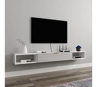 ZFGOJNBH Estante Flotante para TV de Pared, Centro de Entretenimiento, Consola Multimedia de Madera, Mueble de Almacenamiento, Moderno Mueble Colgante para TV, Mueble de Almacenamiento Debajo del TV