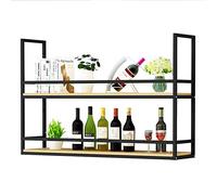 ZFGOJNBH Estante Flotante para Vino en el Techo: Estante Colgante de Madera Maciza para Botellas, Estante para decoración de Cocina de Madera Maciza de Hierro Forjado, Estante de Almacenamiento para