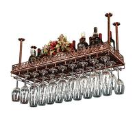 ZFGOJNBH Estante Industrial para Vino, Organizador de Botellas y Vasos, Estante de Almacenamiento de Vino para el hogar, Estante de exhibición de Vino para Cocina, Bar, Restaurante, Bronce (tamaño: 1