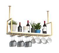 ZFGOJNBH Estante para Botellas de Vino Colgante: Estante para vinos en el Techo, Soporte para Copas de Vino al revés, Soporte para Plantas de un Solo Nivel, estantes para decoración de Pared del Come