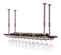 ZFGOJNBH Estante para Copas de Vino de Techo, Estante para Botellas de Vino Colgante, gabinete para estantes para vinos Colgantes de Altura Ajustable, Soporte para Vidrio, Bar, cafeterí