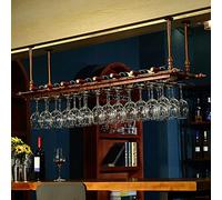 ZFGOJNBH Estante para decoración de estantes para vinos en el Techo: Estante Colgante de Hierro Retro, Estante para vinos de Altura Ajustable de 30 a 60 cm, Estante para Copas de Vino en el hogar y l
