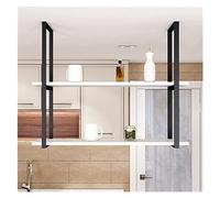 ZFGOJNBH Estante para Plantas con Estante para vinos: Estante Colgante para Botellas de Vino, Estante de exhibición de Techo, Estante para Copas de Vino montado en la Pared, estantería de Hierro forj