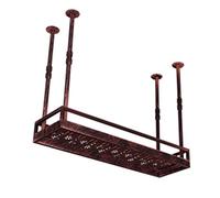 ZFGOJNBH Estante para Vino Colgante de Bronce, Estante para Botellas de Vino, Barra de Techo, Estante para Copas de Vino, Soporte para Botellas de Vino y Vidrio de Acero Inoxidable y Hierro metálico,