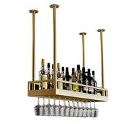 ZFGOJNBH Estante para Vino Colgante Portabotellas de Vino Moderno con Soporte para Vasos Estante de Almacenamiento de Vino de Metal Estante de decoración multifunción Hogar Bar Restaurante Cocina EST