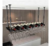 ZFGOJNBH Estante para Vino Colgante Soporte para Copa de Vino Estante para Vino Soporte para Botella de Vino para Colgar en el Techo, Barra para el hogar, Copas de champán de Hierro, Estante de almac