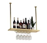 ZFGOJNBH Estante para Vino Colgante: Soporte para Plantas de Techo para Interiores, Soporte de exhibición para Colgar en el Techo, estantes flotantes de Madera Maciza de Hierro Forjado, estantes de a