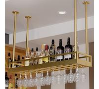 ZFGOJNBH Estante para Vino de Metal, Estante de exhibición Moderno para Copas de Vino y Botellas de Vino, Soporte para Vino rústico Colgante, Estante Flotante para Vino para Bar, Cocina, Restaurante,