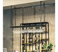 ZFGOJNBH Estante para Vino de Metal, Soporte para Botella de Vino para Colgar en el Techo, Barra para el hogar, Cocina, Copas de champán, Estante de Almacenamiento, estantes organizadores flotantes m