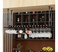 ZFGOJNBH Estante para Vino de Techo con Soporte para Copas de Vino | Estante de Almacenamiento Moderno para exhibición de Botellas de Vino | Organizador de Copas y Copas Colgantes | Estantes decorati
