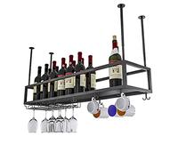 ZFGOJNBH Estante para Vino de Techo Estante para Vino montado en la Pared Estantes para Copas de Vino Colgantes Soporte para Copas, Estante Decorativo para Bares, restaurantes, cocinas, Altura Ajusta