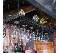 ZFGOJNBH Estante para Vino de Techo, Soporte para Copas de Vino, Estante de Almacenamiento para Botellas de Vino, Organizador Decorativo Colgante para Bar en casa, Restaurante, Altura Ajustable (Tama