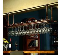 ZFGOJNBH Estante para Vino montado en la Pared, Estante de Almacenamiento para Copas de Metal Colgante, Soporte para champán, Organizador de Botellas y Vasos, Estante para Almacenamiento de Vino en e