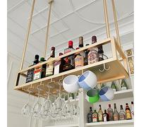 ZFGOJNBH Estante para Vino montado en la Pared, Estante para Almacenamiento de Copas, Estante Moderno de Metal Dorado para Almacenamiento de Vino, estantes de Almacenamiento para exhibición, para Bar