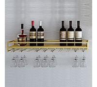 ZFGOJNBH Estante para Vino montado en la Pared, Estante para Vino de Metal con Soporte para Copas, Soporte para Botellas de champán, Estante para Almacenamiento de Vino Colgante, Estante Flotante par