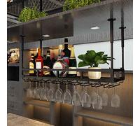 ZFGOJNBH Estante para Vino, Soporte para Colgar en el Techo, Almacenamiento de Botellas de Vino y Copas de Vidrio, Soporte para Copas de Vino, Estante Decorativo, Estante de Almacenamiento, para deba