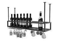 ZFGOJNBH Estante para vinos al revés | Soporte para Copas de Vino para Colgar en el Techo, estantes para Copas de Vino, champán, Copas de Vino, estantes para Copas, Estante de Almacenamiento Flotante