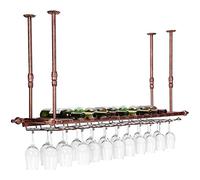ZFGOJNBH Estante para vinos Bar Restaurante Botelleros para Botellas de Vino Estante de Almacenamiento en el Techo con Soporte para Copas de champán Colgantes (Tamaño : 60x30cm)