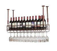 ZFGOJNBH Estante para vinos Estantes para vinos de Techo | Soporte para Copa de Vino Colgante | Portabotellas de Vino Vintage | Soporte para Almacenamiento de Vino montado en la Pared | Altura Ajusta