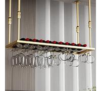 ZFGOJNBH Estante para vinos para Colgar en el Techo, Estante para Botellas de Metal, Estante para Almacenamiento de Botellas de Vino, Copas de champán montadas en la Pared, Organizador para Copas, al