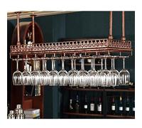 ZFGOJNBH Estante para vinos para Colgar en el Techo, Soporte para Botellas de Vino, Estante de Almacenamiento Vintage para Copas de champán, Estante Organizador Flotante de Metal para Pared de Cocina