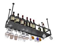 ZFGOJNBH Estante para vinos Soporte para Colgar en el Techo Almacenamiento de Botellas de Vino y Copas de Vidrio Estantes para Copas Soporte de exhibición, para Debajo del gabinete Barra de Cocina So
