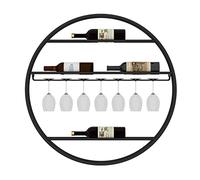 ZFGOJNBH Estante Redondo para Vino montado en la Pared, Soporte para Botellas de Vino, Estante de Metal para Almacenamiento de Vino, Copas de champán, Estante para Copas para Bar, Estante de exhibici