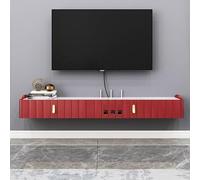 ZFGOJNBH Estantería Flotante para TV de Pared, Consola de Madera, Mueble para TV (tamaño: 140 cm, Color: Rojo)