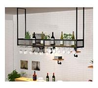 ZFGOJNBH Estantes De Almacenamiento En El Techo: Soporte para Plantas Colgantes, Estante para Vino para Colgar En El Techo, Estante De Exhibición De Barra Multifuncional, Estante Decorativo De Hierro