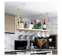 ZFGOJNBH Estantes de Almacenamiento montados en el Techo Estante Industrial para Colgar vinos con Soporte para Copas y Estante, Estante para Copas de Vino de Techo de una Sola Capa, para Bar, Cocina,