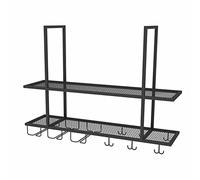 ZFGOJNBH Estantes de Almacenamiento montados en el Techo Estante para vinos y Soporte para Copas de Vino montados en el Techo, Estante Industrial para vinos de Pared, Soporte para Copas de Vino colga