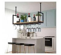 ZFGOJNBH Estantes de Almacenamiento montados en el Techo Soporte para Copas de Vino Estante para Vino al revés Estante para Copas de Vino de Estilo Simple Estante de decoración de Techo para Bares, r