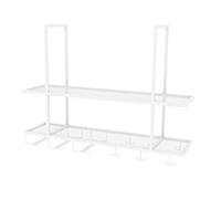 ZFGOJNBH Estantes de Almacenamiento para Montar en el Techo, Estante Decorativo para vinos para Colgar en el Techo, Estante de exhibición de 2 Niveles de Hierro Forjado nórdico para Montar en el Tech